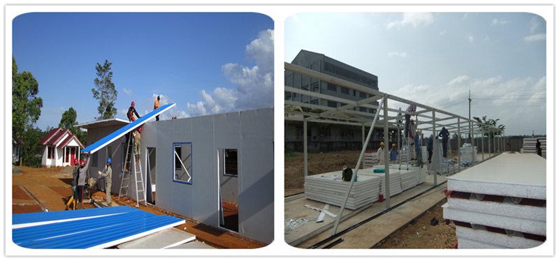 application with sandwich roof panels
